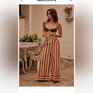 Free People Free-est Solara pants in Red and Brown combo